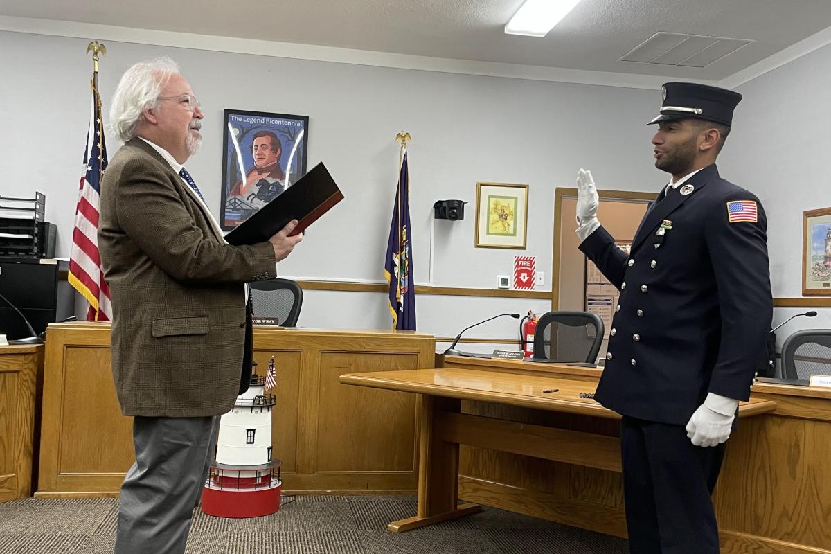 Officer Swearing in an Officer 3